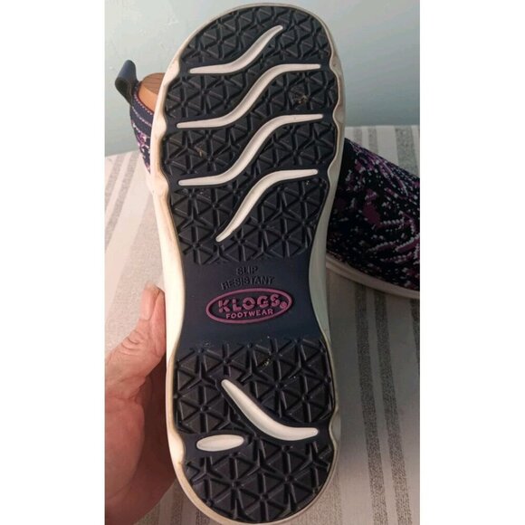 Klogs (7.5) Breeze Women's Delft Magenta Knit Fabric 7.5 M Clog Slip Resistant - Picture 7 of 7